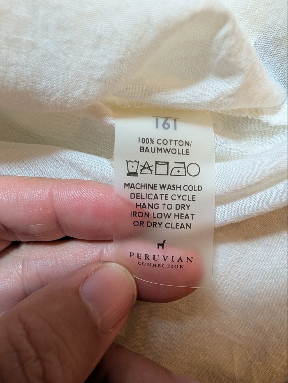 Peruvian Connection Woman's Medium Cream Ruffle Front Button-Down Blouse - Picture 4 of 6